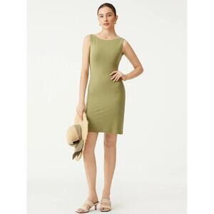OGL NWT- M Cooling Open Back Bandless Brami Mini Dress - Olive Oil